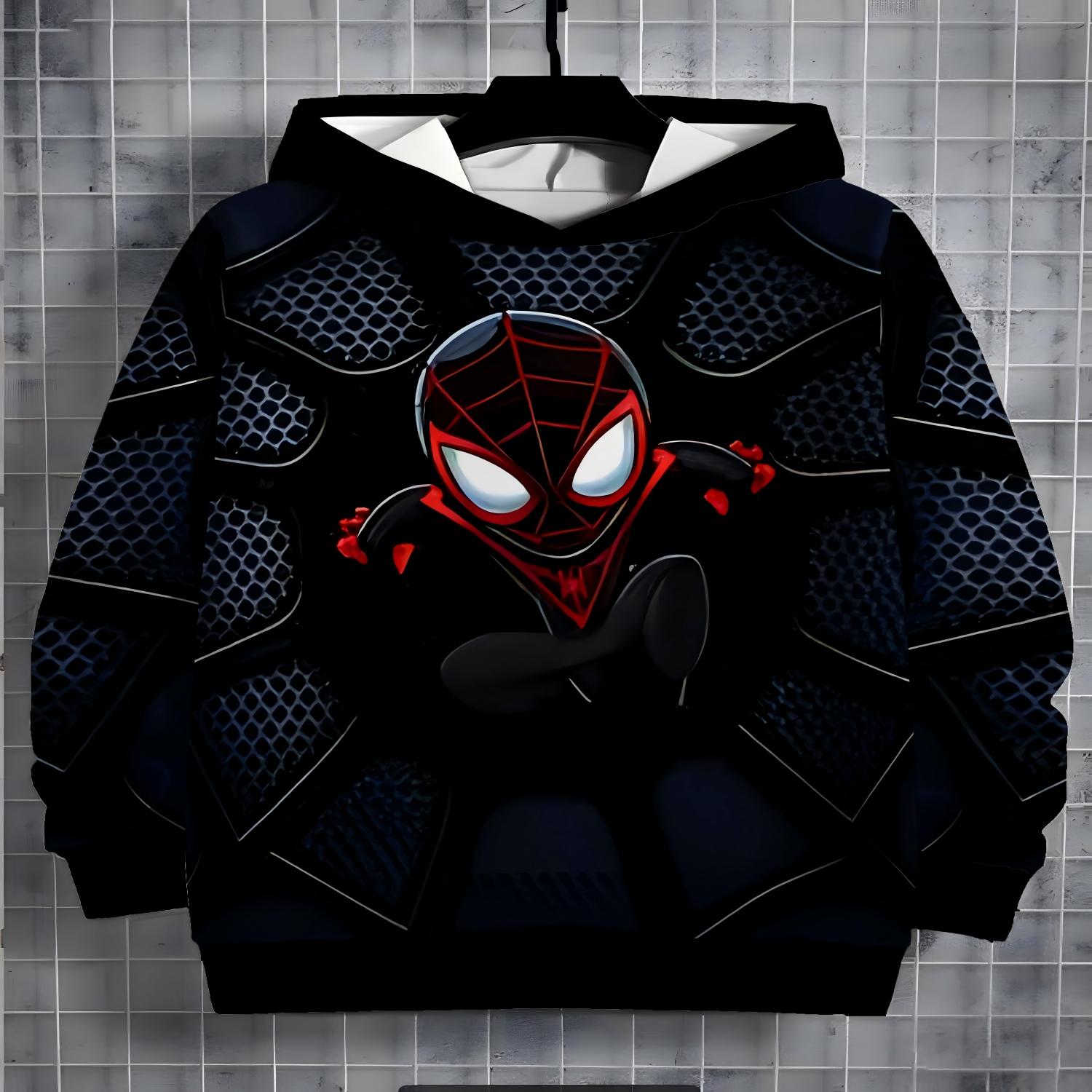 

2026 Children s Hoodies 3D Spider Printed New Men s and Women s Hoodies Casual Neutral Hoodies Children s Hoodies Clothing 13-14Y
