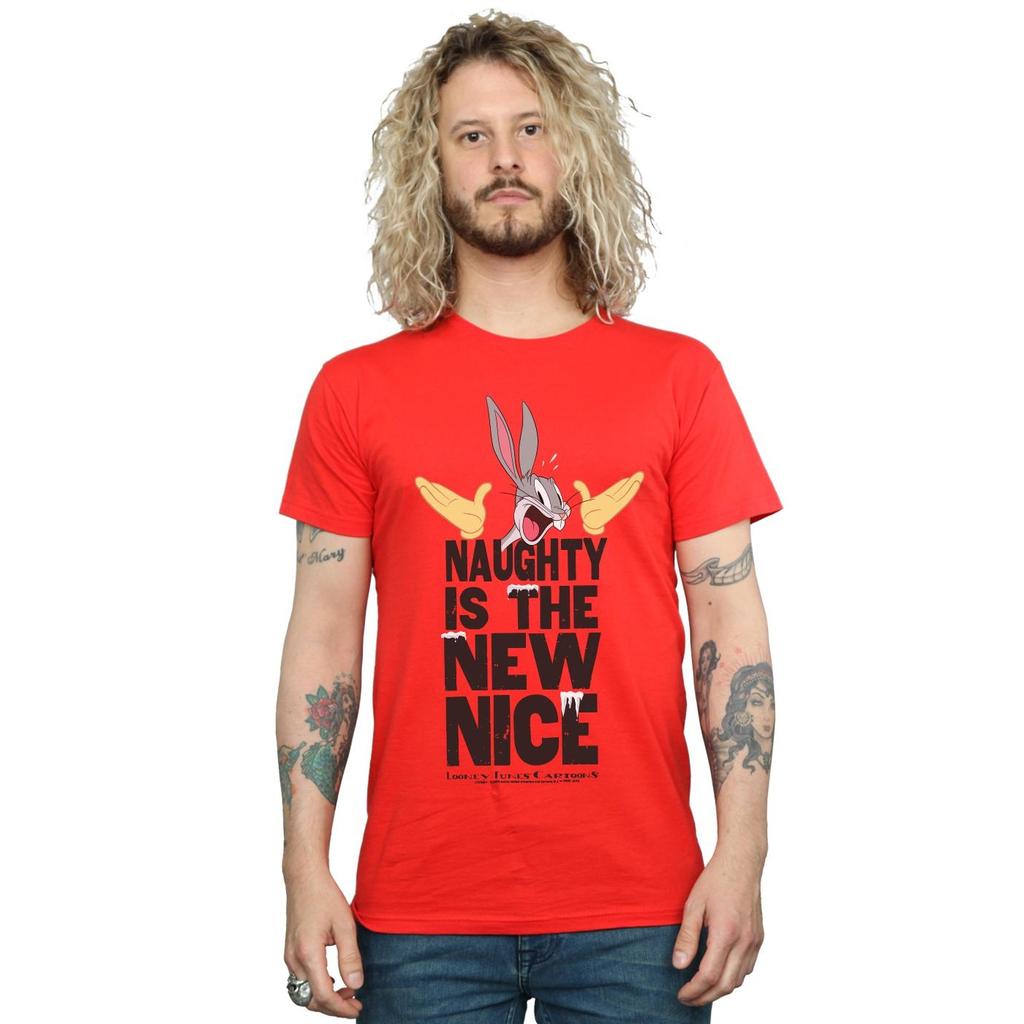 Looney Tunes Mens Naughty Is The New Nice T-Shirt
