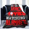Halloween Horror Movie Blanket Black Red Eyeball Print Soft Plush Spooky Design Home Decor Sofa Couch Movie Night Watching Gift