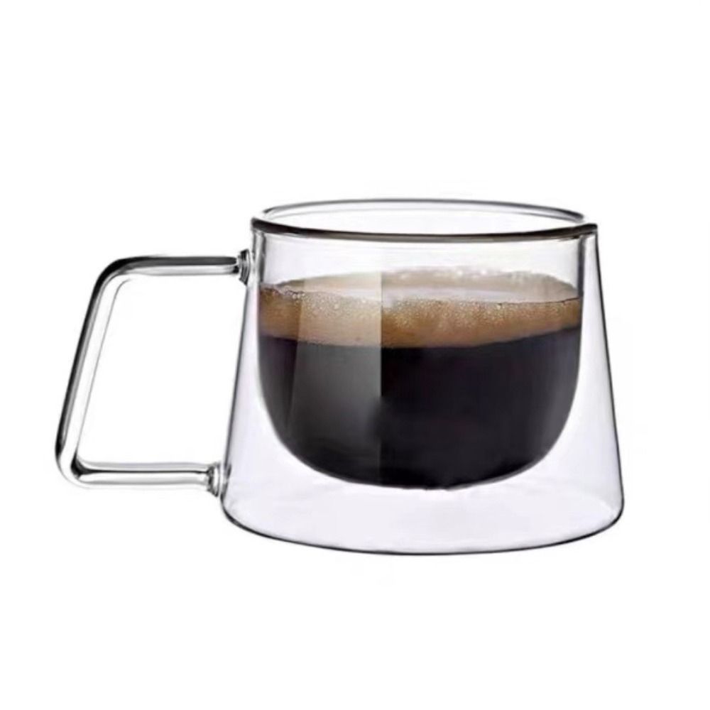 200ml Coffee Mug Transparent Espresso Cup Wine Mug Double Wall Glass Cocktail Vodka