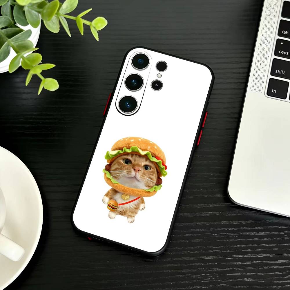 Goofy Cats Big Eyes Phone Case For Samsung S26,S25,S24,S23,S22,S21,S20,Plus,Fe,Lite,Others Black Cover