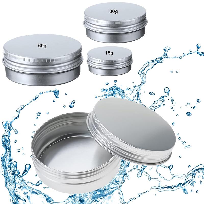 5 Ml 10 Ml 15 Ml 30 Ml 50 Ml 80 Ml Round Aluminum Box Tin Can Screw Lid Storage Scented Candle Lip Balm Oil Empty Jar 10 Pcs