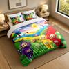 3Pcs Bedding SetTeletubbies Soft Bed Sheet and Two Pillowcases Home Bedroom Decor