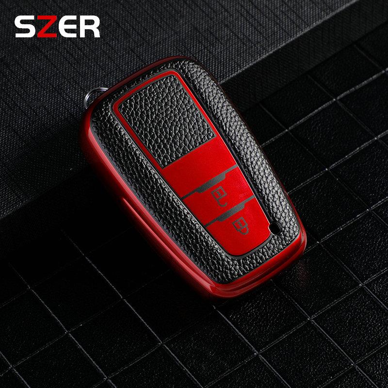 Auto Leather Tpu Car Key Cover Case Shell Fob For Toyota Prius Camry Corolla C-Hr Chr Rav4 Prado Keychain Accessories