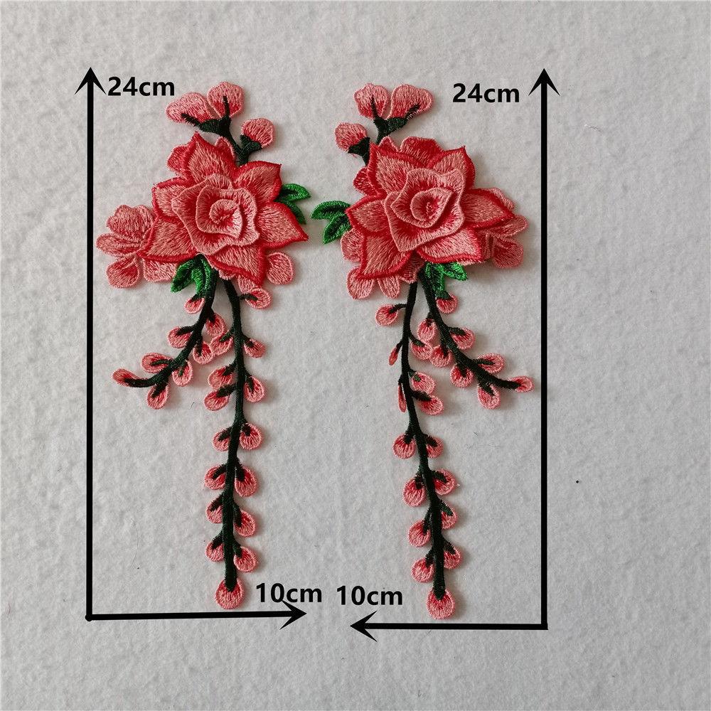 Red I Polyester Embroidery Color Embroidery Sewing Lace Diy Decorative Clothing Accessories Pair Collar Clothing