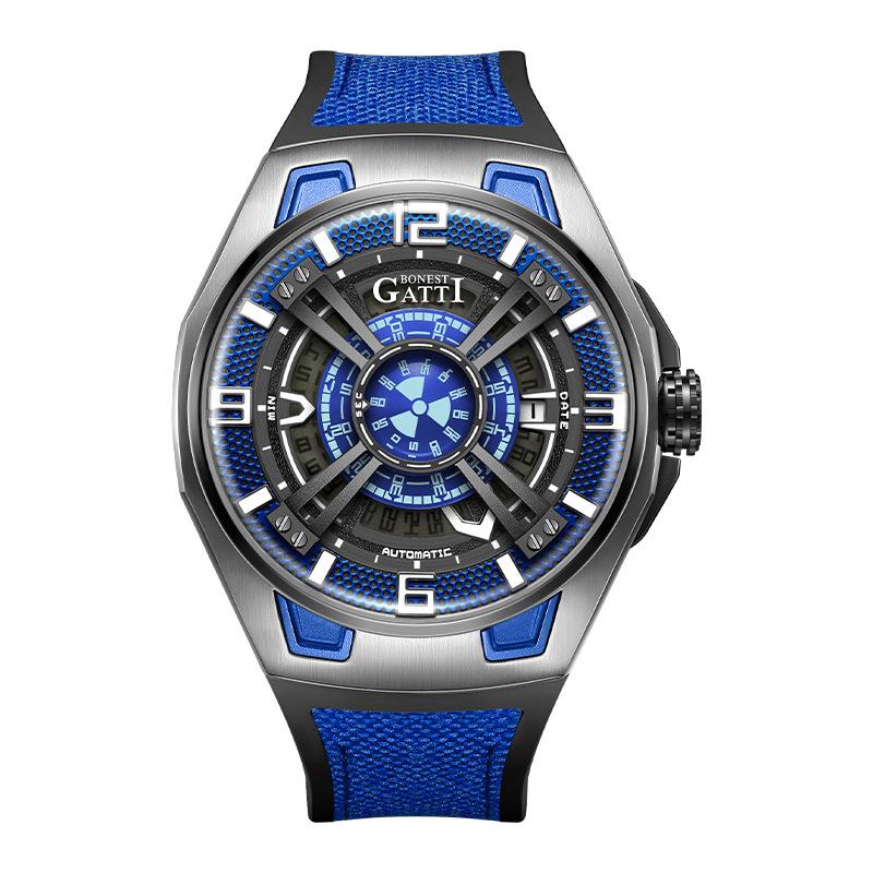Bonest Gatti Uhren Herren Hohle mechanische Uhr Automatik Wasserdicht Mode Temperament Uhr