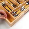 Bamboo Insert for Cutlery, Drawer Utensils, Extendable, Adjustable XXL