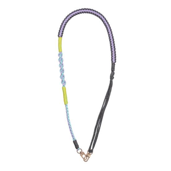 Hand Braided Phone Lanyard Bohemian Flower Design Crossbody Adjustable Wide Shoulder Strap Bag Key Badge Lanyard with Metal Hook