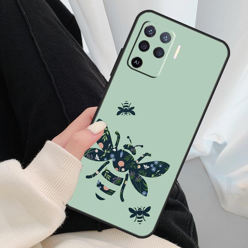 Bee Bumblebee Pattern Case For Oppo A96 A76 A16 A60 A98 A58 A78 A18 A38 A80 A40 A77 A57 A17 A74 A54 A94 A15 A5 Pro