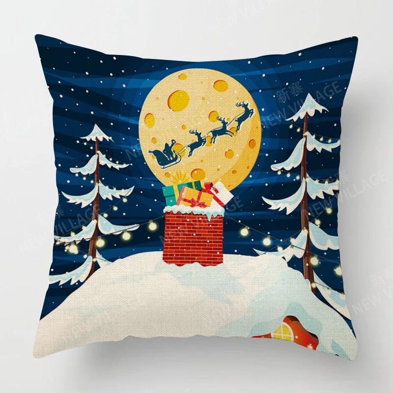 Decorative Cushion Home Living Room Decor Throw Pillow Cover 40*40 40X40Cm 60X60Cm 45X45Cm 50X50Cm Plant Winter Merry Christmas