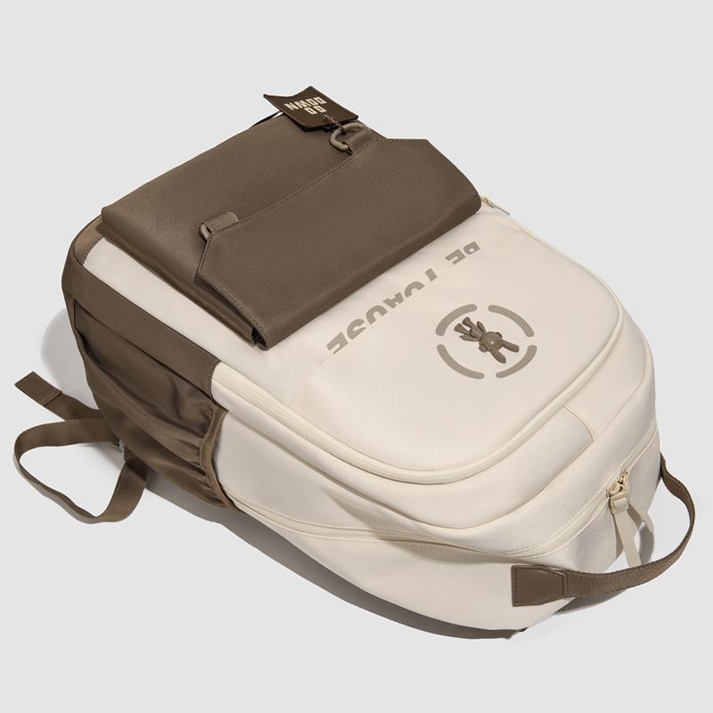 Contrast Color Student Schoolbag Men's Backpack Large Capacity Travel Backpack