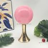 Round Ball Night Light with Golden Trumpet Base Table Lamp for Cream Style Apartment Bedroom Bedside and Tabletop