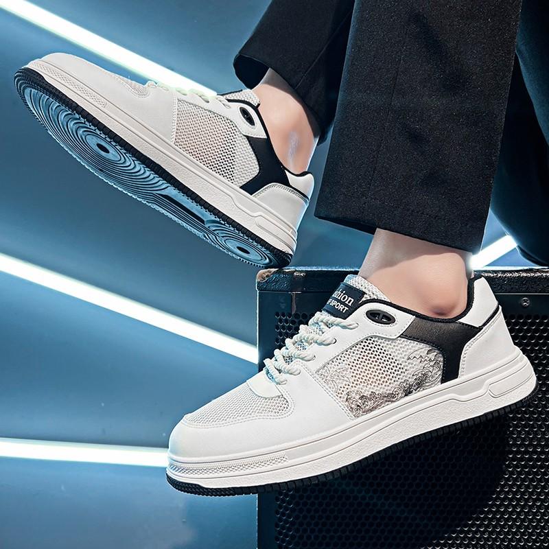 

Мужские белые кроссовки для бега, спортивная обувь в повседневном уличном стиле, дышащие зеленые туфли, студенческие туфли больших размеров EU: 47 белый