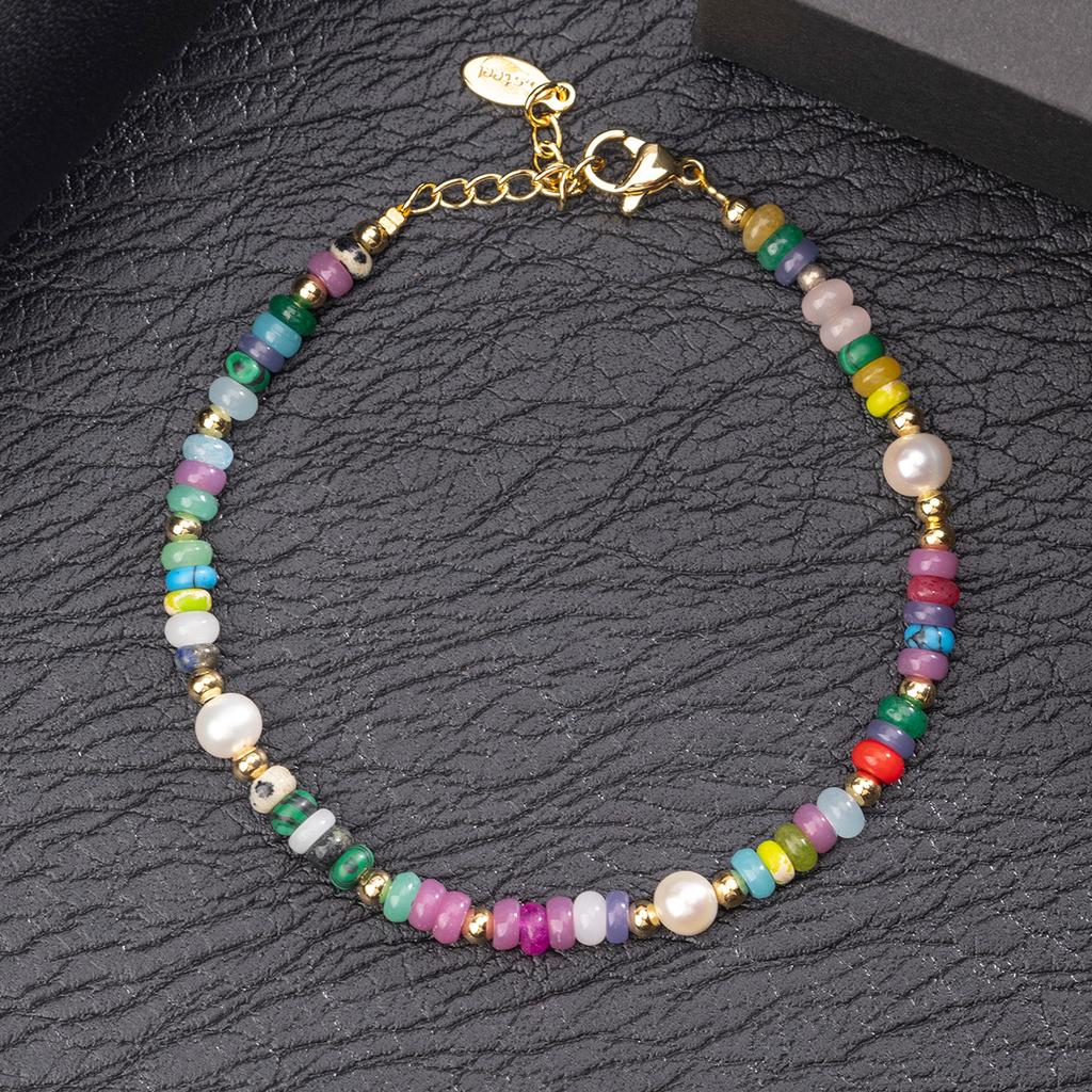 Natural Crystal Bracelet, Amethyst Pearl Bracelet, Dopamine Temperament Bracelet, Jewelry