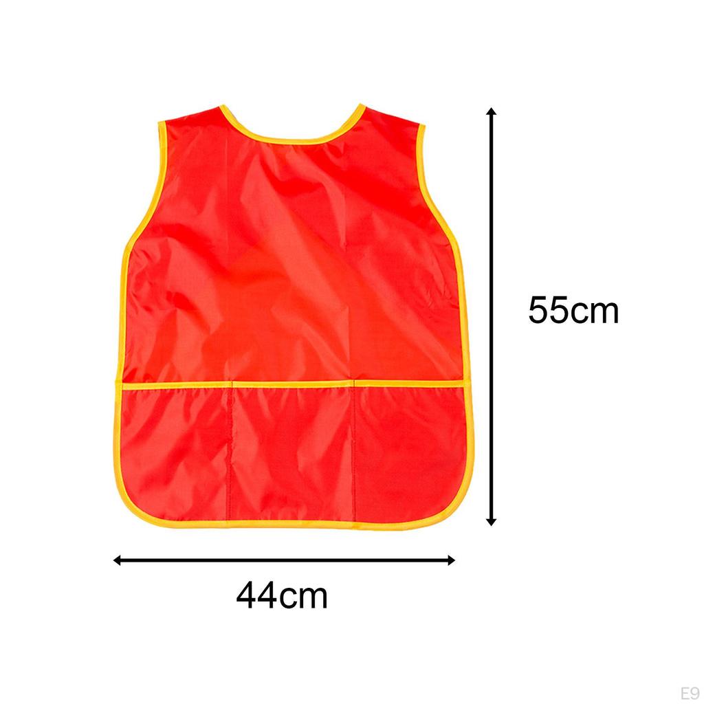 Smocks Painting Aprons Sleeveless Art Supplies Waterproof with Pocket Bib for Cooking Baking