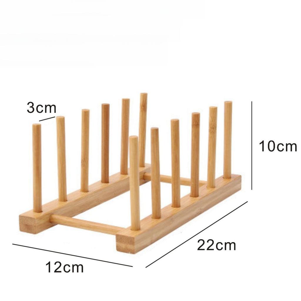 Kitchen Storage Rack Bamboo Anti-skid Plate Pot Lid Dish Bowl Drying Holder Organization Cutting Board Drainage Stand