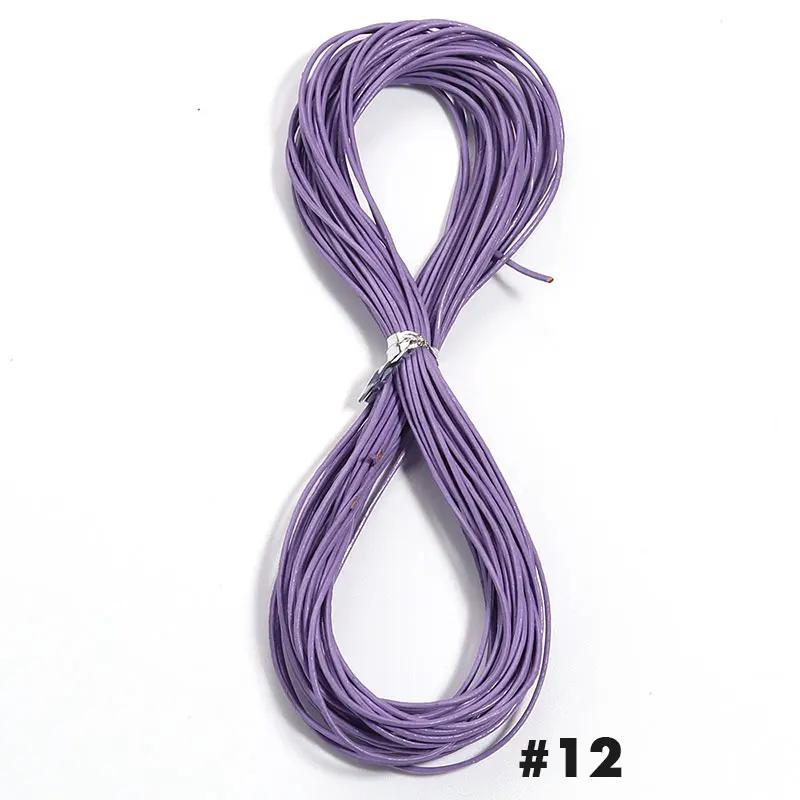 10 yardas Cuerda Redonda de Cuero Diámetro 1.5mm Cordón de Cuero Genuino de Colores Accesorios de Ropa DIY Artesanía en Cuero Materiales Hechos a Mano