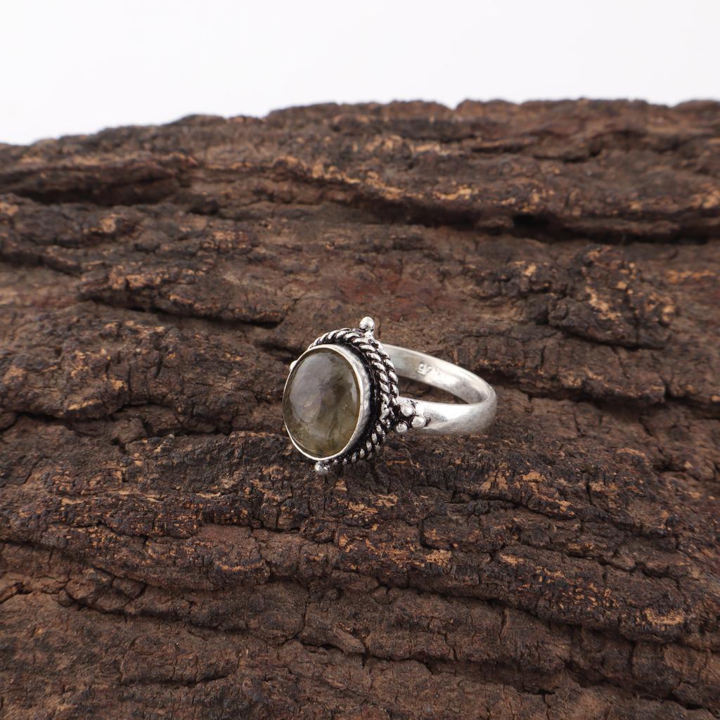 Labradorite Ring, Handmade Gemstone 925 Sterling Silver Ring Antique Jewelry, For Gift Silver Jewelry For Wedding Gift