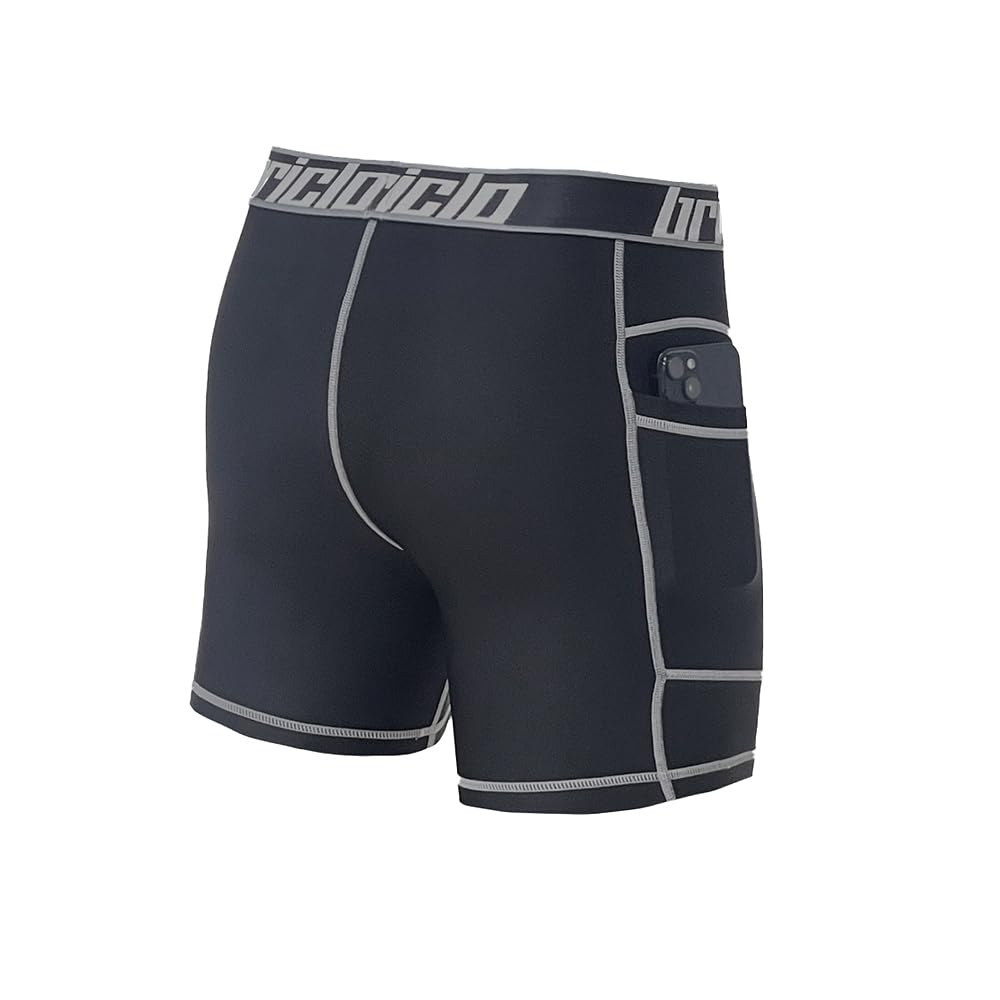 Bricklo Compression Tights with UV and Perfect for Summer and Also Suitable As a Base Compression Running or Sports Power Stretch Plus Sizes Men's