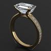 He Cheng Square Diamond Ring - Elegant Small Wedding & Proposal Jewelry