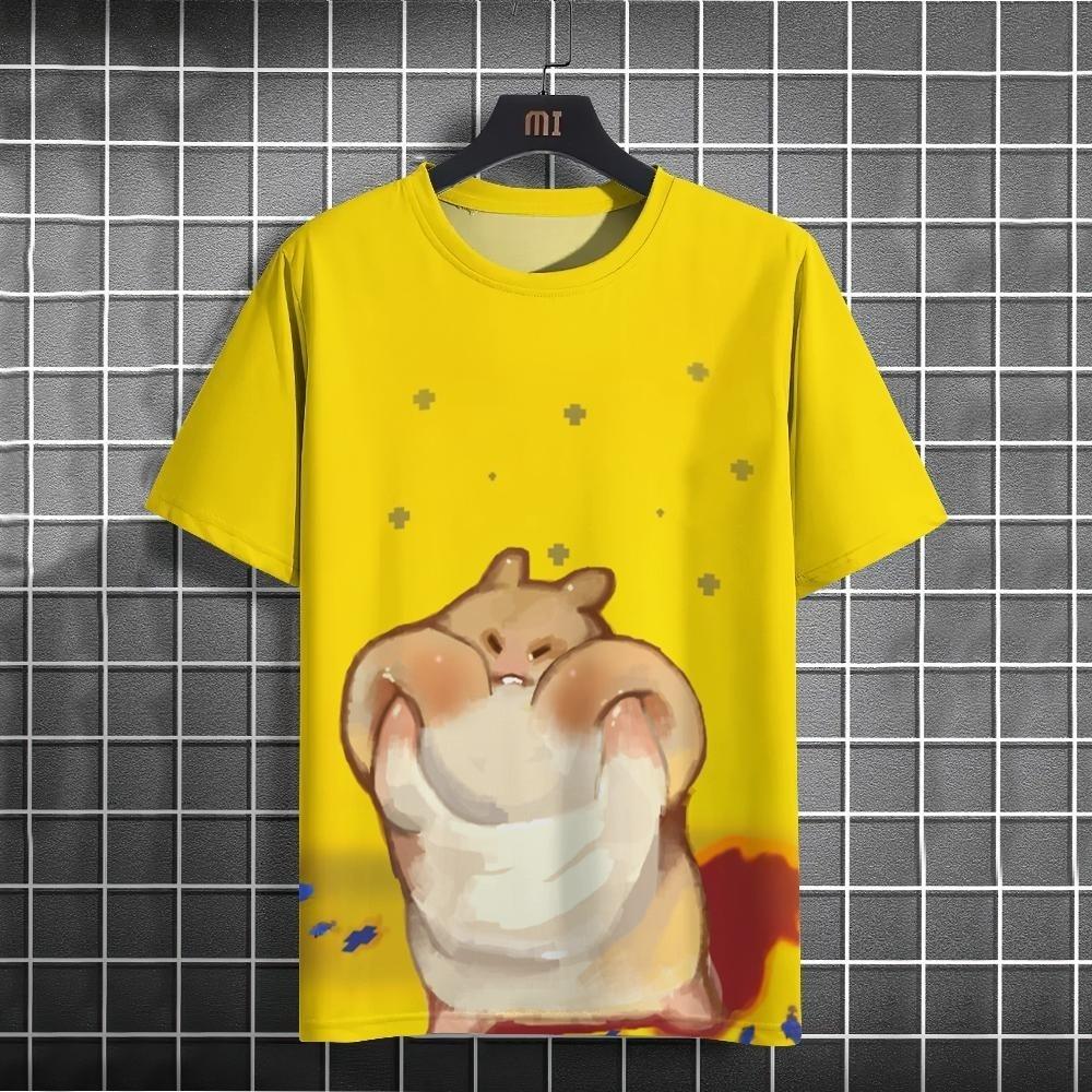 3D Digital Printed T-shirt for Men's and Women's Casual Round Neck