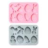Easter Silicone Mold 8 Cavity 3D Bunny Carrot Egg Chick Shapes Non-Stick Flexible Mold Chocolate Candy Pudding Soap Clay Baking Decorating