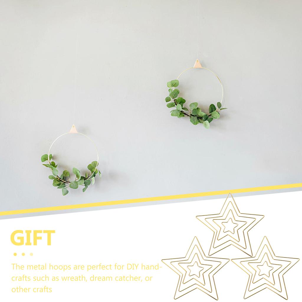12 Stück Girlande Pentagramm Eisenkreis Metallreifen für Basteln DIY Kranzringe Zubehör Traumfängerförmig