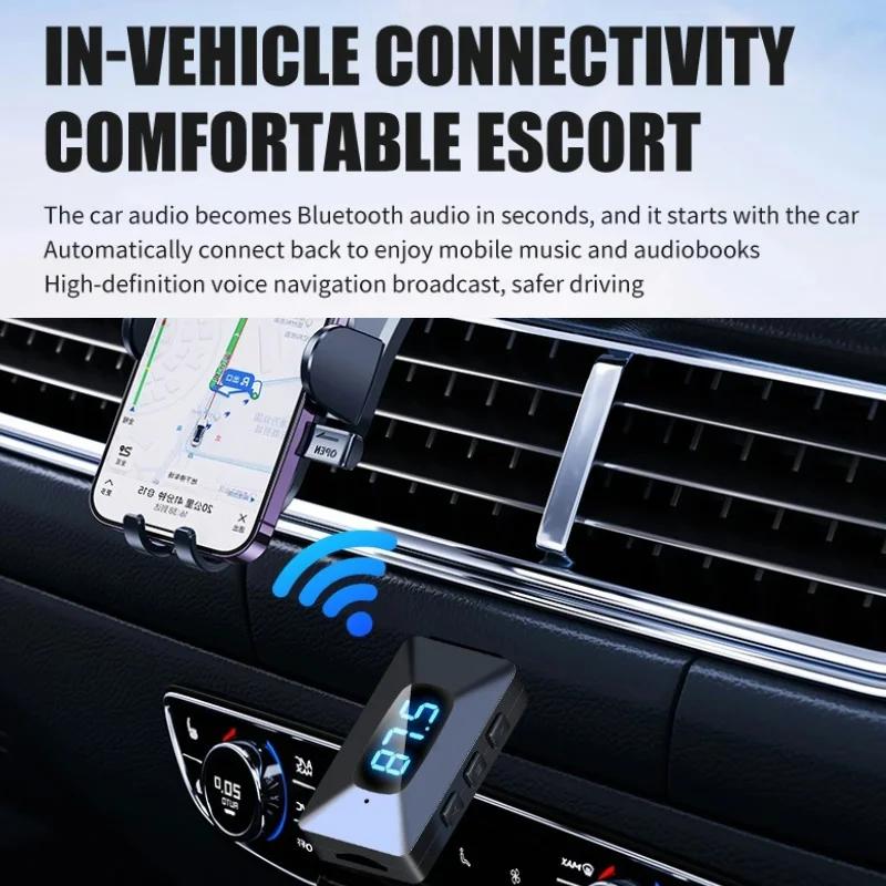

Передавач Bluetooth 5.4 Приймач Стерео AUX 3,5 мм RCA FM TF карта USB Бездротовий аудіоадаптер Пульт дистанційного керування для телевізора ПК Автомобіль