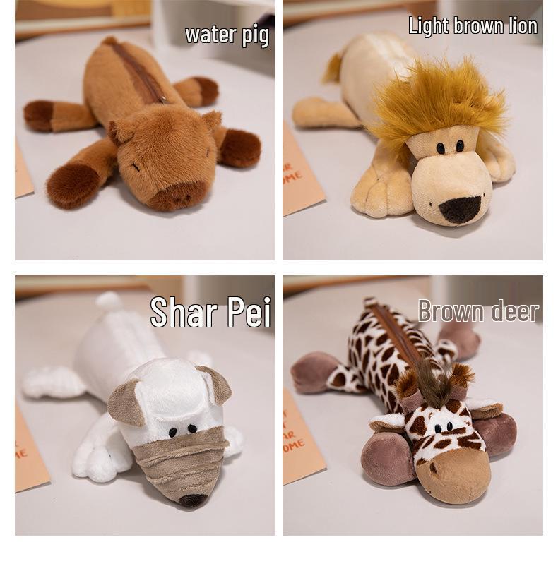 Cute Capybara Plush Pencil Case - High-Value Stationery Storage Bag for Students and Office Use