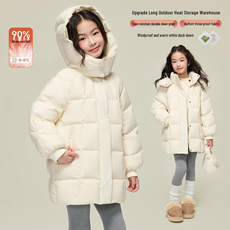 Yuanyuan Princess Girls  3-Proof 90% Duck Down Hooded Winter Jacket 150