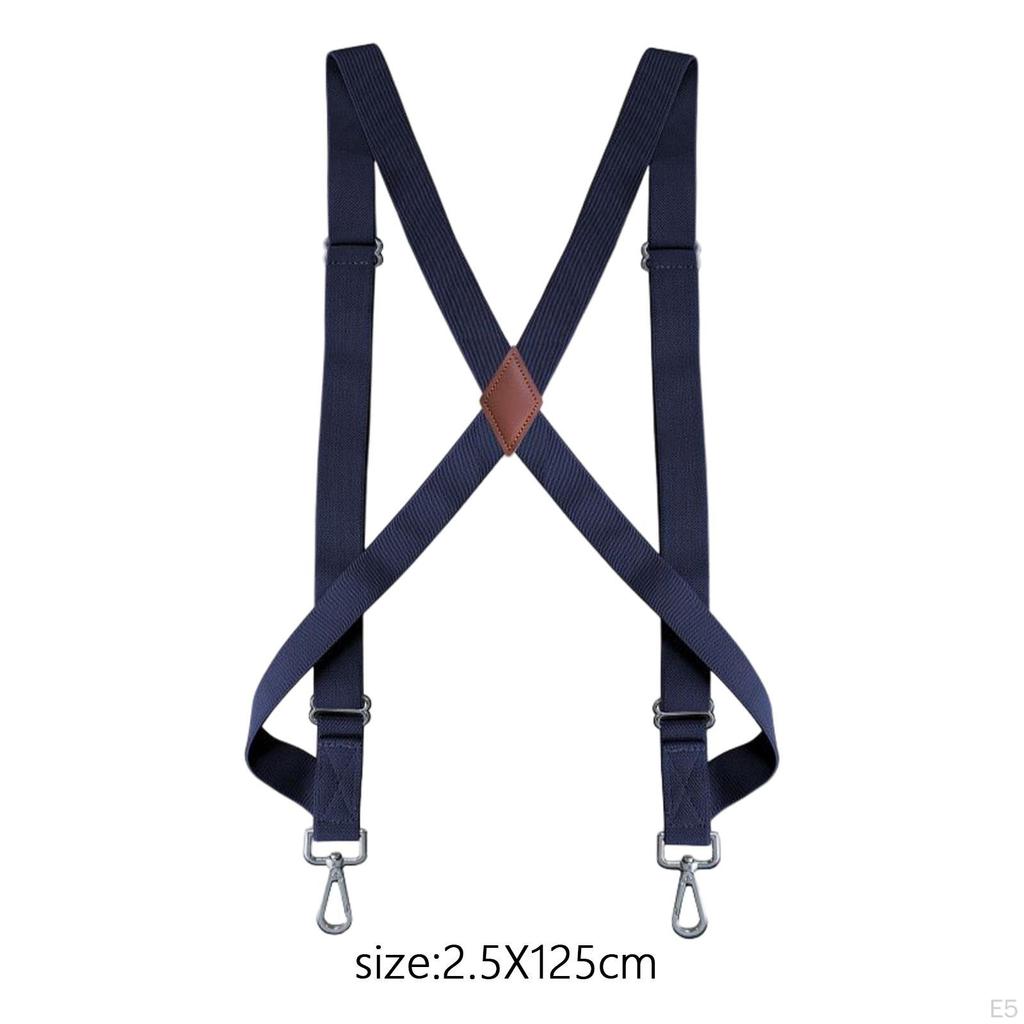 Men Women Suspender Heavy Duty Swivel Hooks Elastic X Type Unisex for Belt Loops Side Clip