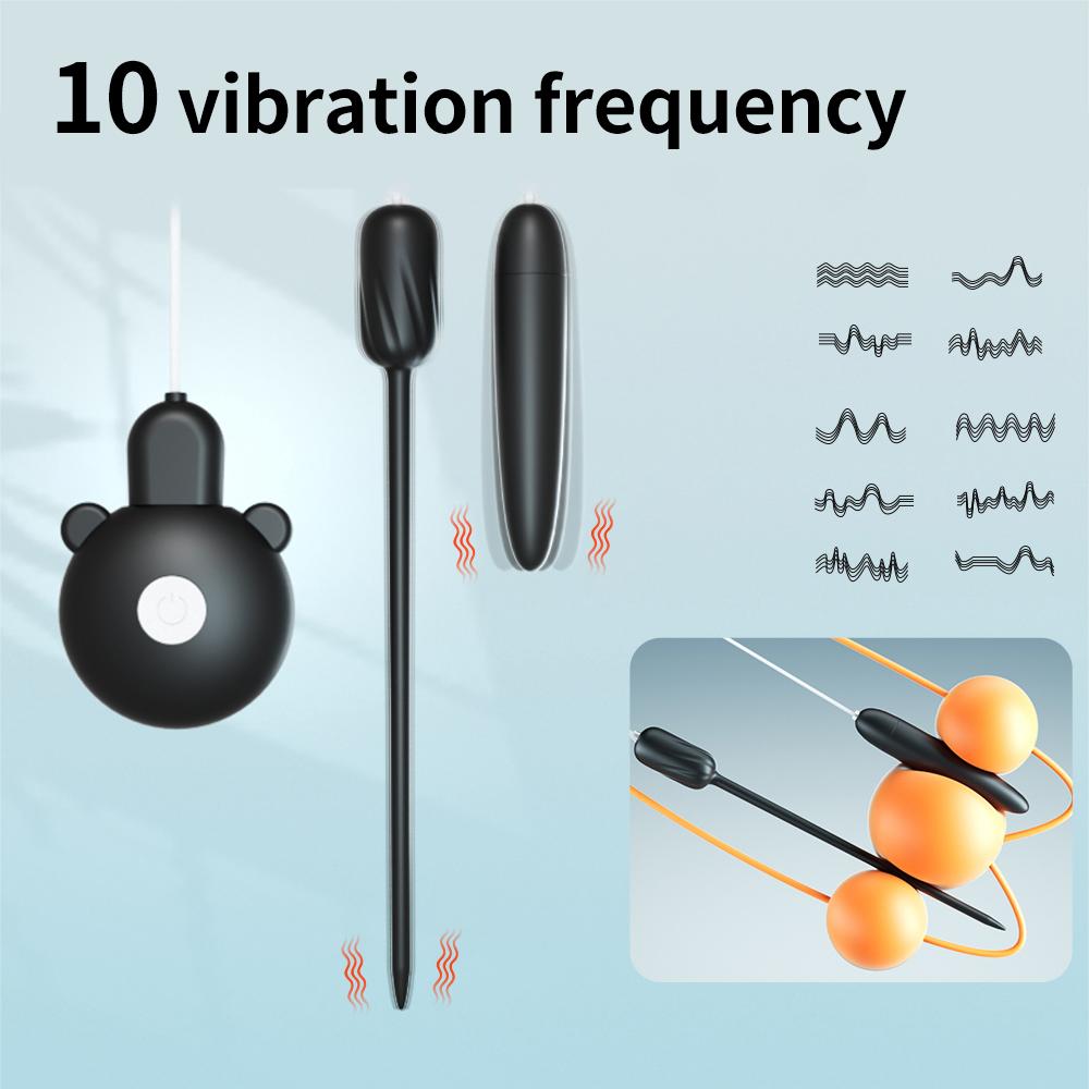 10 Speeds Urethral Catheter Penis Vibrator USB Vibrating Urethra Plug Urethra Stimulator Cock Sounding for Men Penis Insert Sex