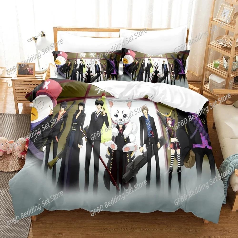 3D Print Anime Gintama Bedding Set For Bedroom Soft Modern Bedspreads Comefortable Kids Duvet Cover Quilt Cover And Pillowcase