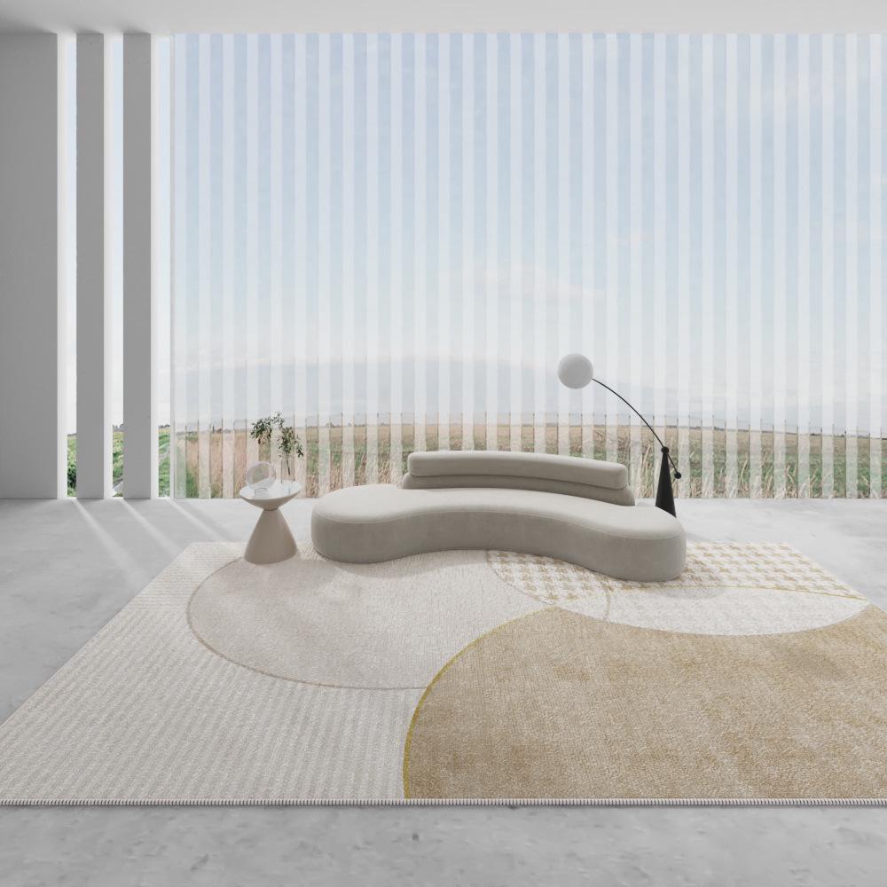Wabi-Sabi Loop Pile Carpet: Non-Slip Floor Mat for Living Room, Light Luxury Coffee Table, and Bedroom Decor