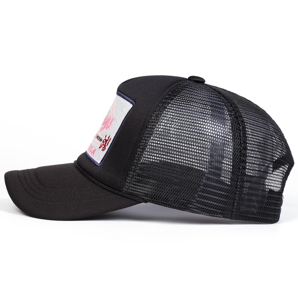 Men Letter Embroidered Baseball Cap Mesh Hat Outdoor Adjustable Sunscreen Leisure Hat Spring Autumn Travel Tourism Beach Vacation