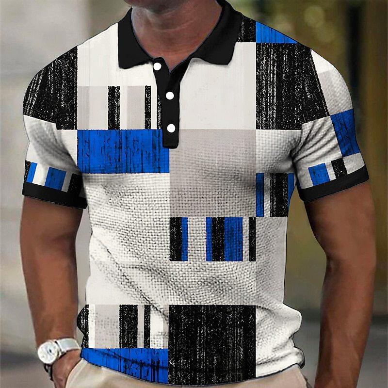 Men Polo Shirt Short Sleeve 3d Print Tops Fashion Polyester Breathable Comfortable Polos Shirts