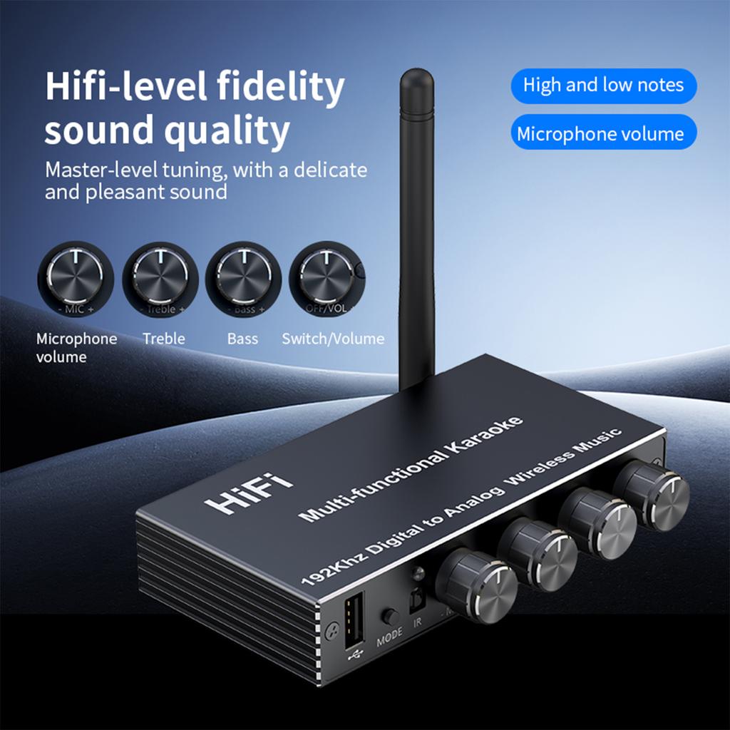 Bluetooth 5.4 Audio Receiver Adapter 3.5mm Aux R/L Wireless Stereo Receiver Transmitter with IR Remote Control U Disk Adapter