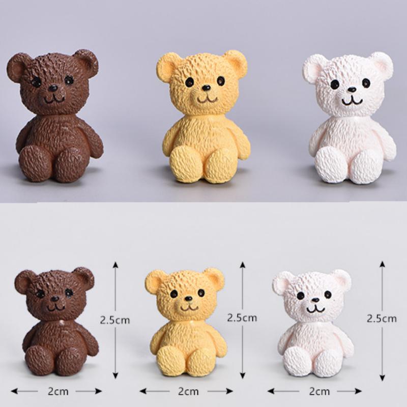 1pc Kawaii Bear Figurines Small Statue Fairy Garden Miniatures Ornament Dollhouse Home Decoration Accessories Decoration Jardin