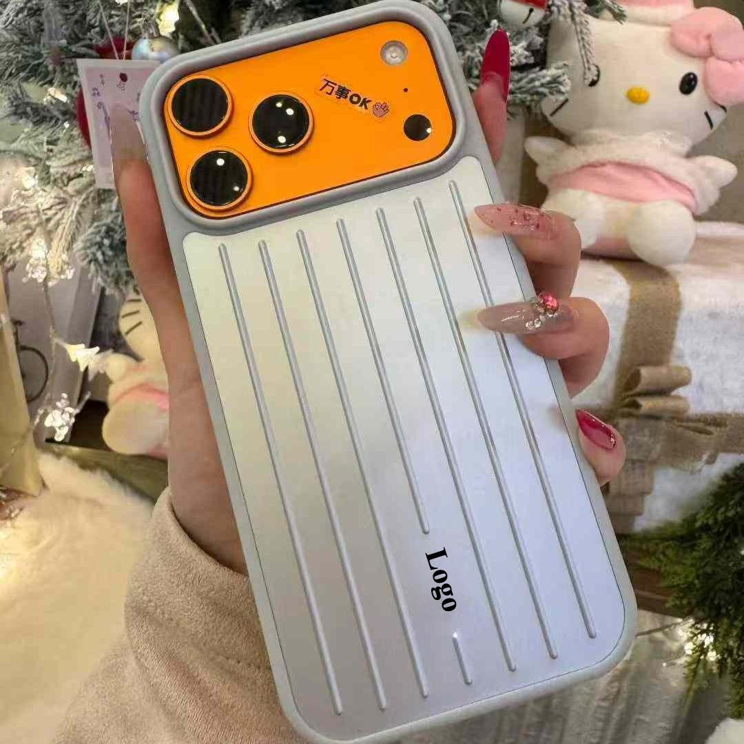 Luxury Business 3D Travellers Luggage Phone Case for IPhone 17 Pro Max 16 15 14 Aluminum Alloy Back Anti-Drop Protect Cover with Gift Box Packaging ro