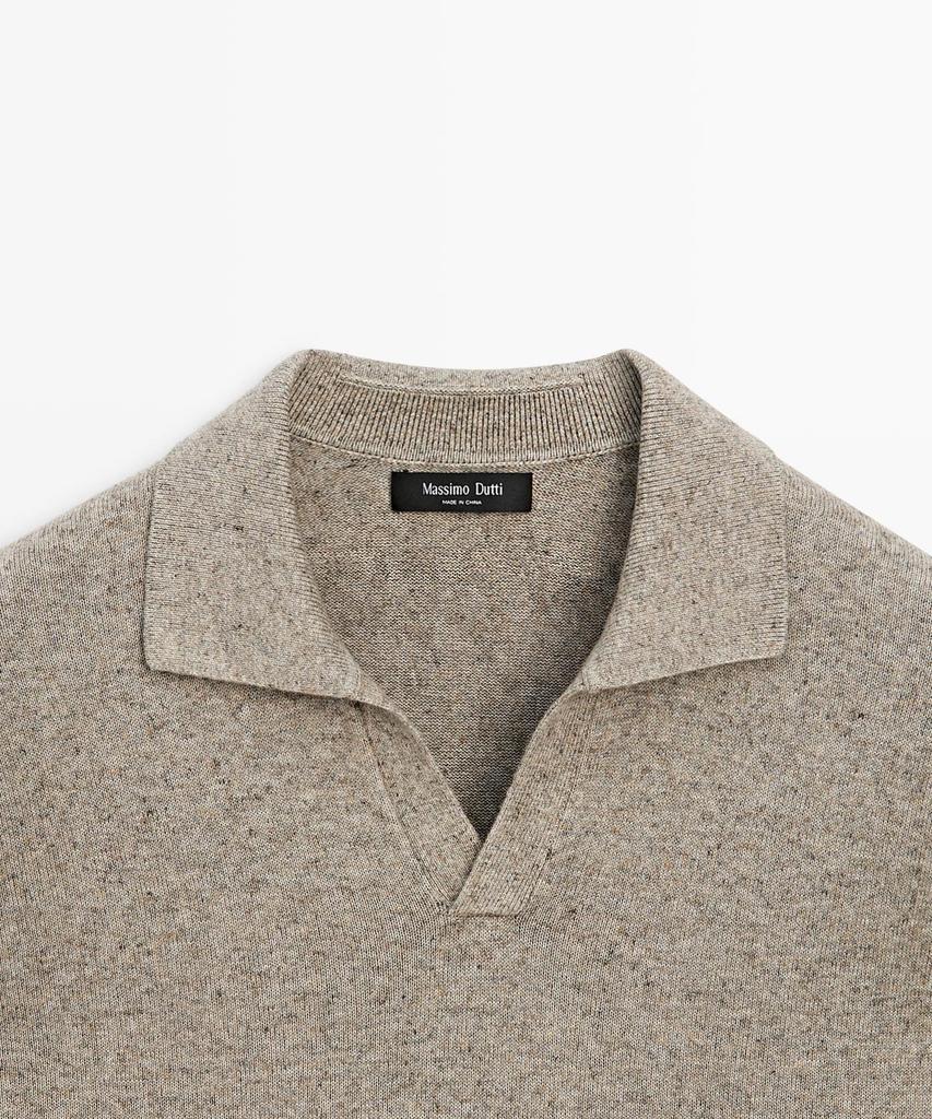 Masimodutti Cotton Blend Knit Polo Neck Sweater