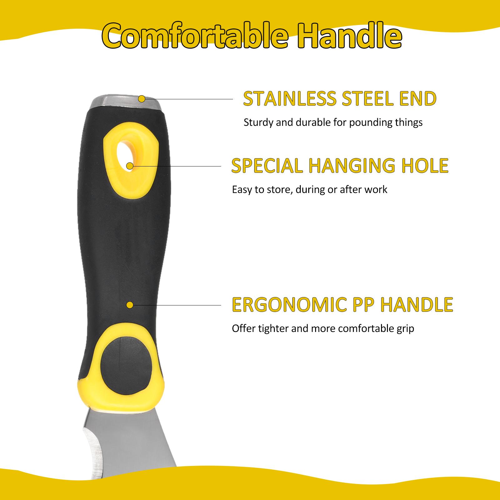 

420 Stainless Steel Multifunctional Putty Shovel with Two Color Anti Slip Handle, Paint Scraper 10 in 1 Putty Knife