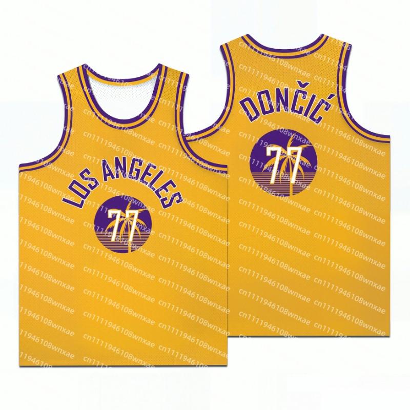 Children's Men's LA Coconut Tree NO.24 Graphic Basketball Quick-drying Crewneck Vest Sleeveless Basketball Sports Jersey