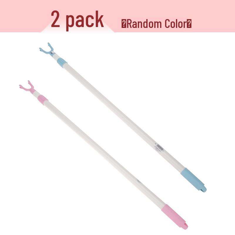 Child Retractable Clothes Drying Pole - Plastic Household Hanger and Rack