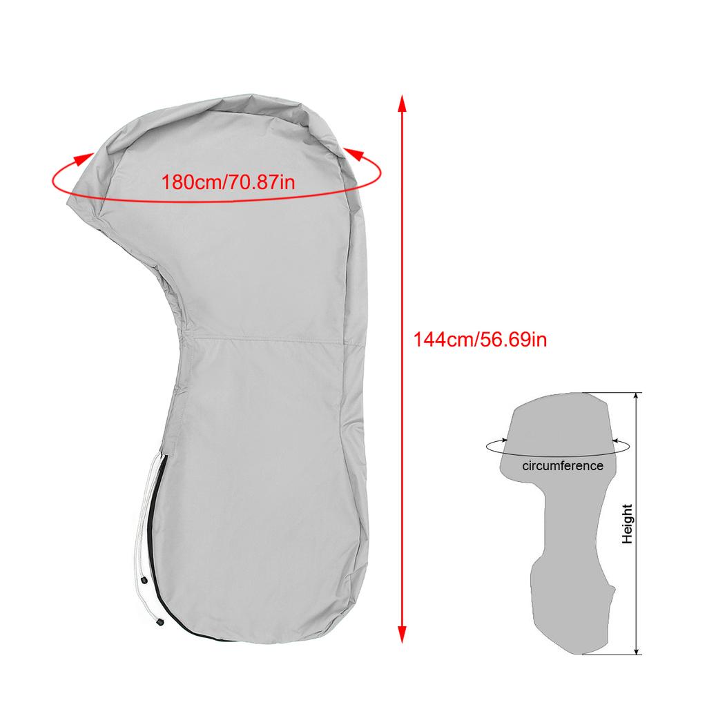 600D 30-60HP Boat Engine Cover Marine Outboard Motor Cover Oxford Fabric Cloth Waterproof 144cm Heavy-Duty Engine Protector