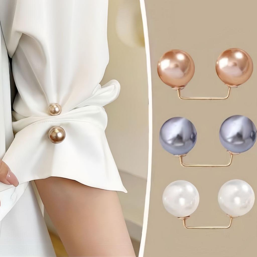 Fixed Clothes Brooch Pin Simulation Pearl Scarf Shawl Clip Buckle Sweater Cufflink Brooch Ladies Jewelry