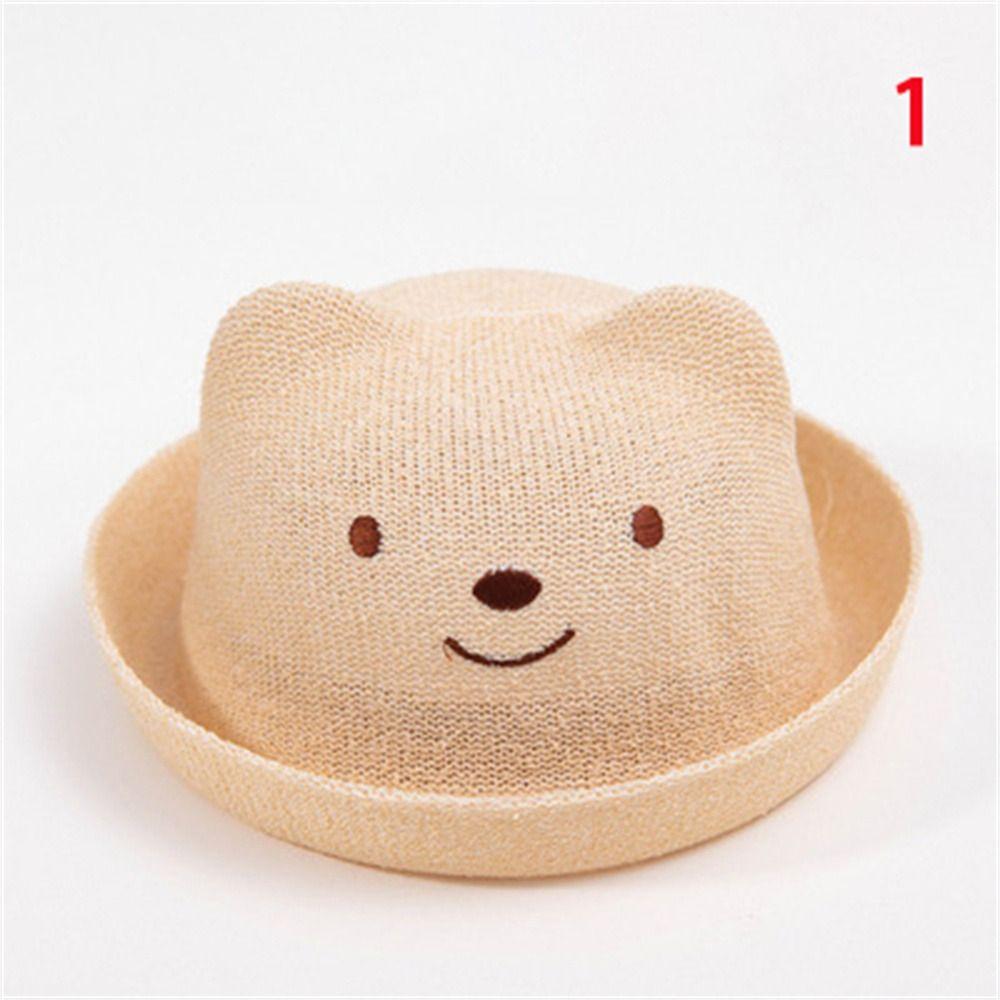 Cartoon Animal Children Bucket Hats Sunbonnet Panama Cap 1-3Y Baby Straw Hat  Kids