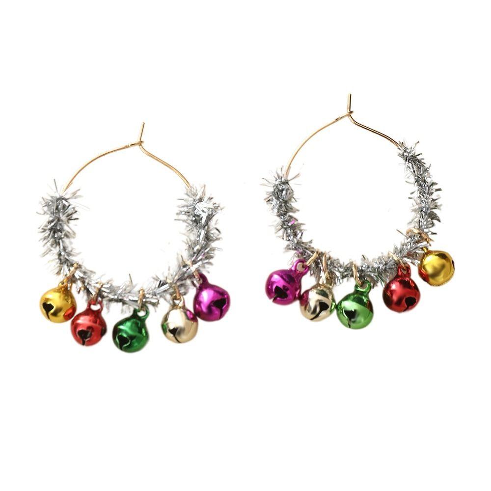 

Ювелирный Адвент-венок Пусеты Колокольчик Плюшевая Рождественская Подвеска Винтажная Омела Рождественские Серьги Девочки серебряный