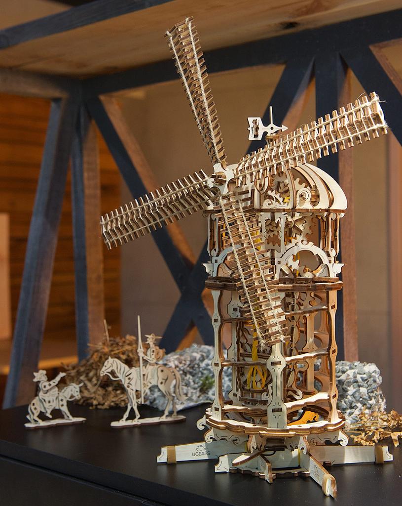 Ugears Windmill Wooden Puzzle, Craft Model, No Glue or Tools Required, Adult Men, 70056, Assembly Instructions Included