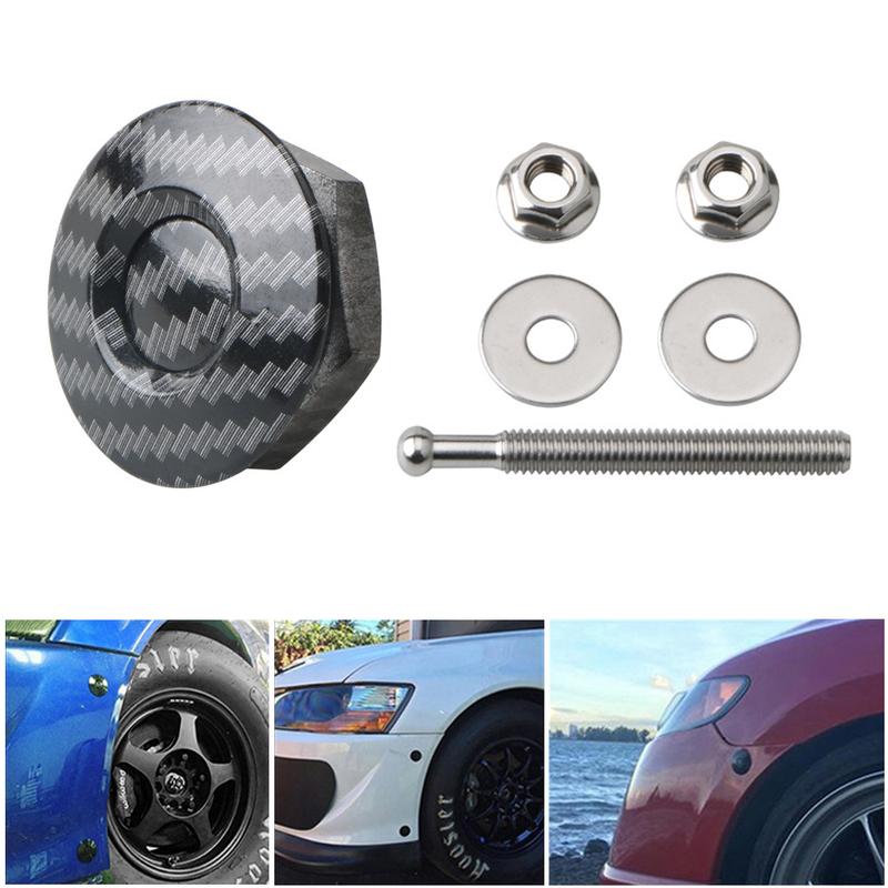 1 Stück Kohlefaser-Muster Druckknopf Stoßstange Haube Motorhaube Schnellverschluss-Verriegelungs-Kit