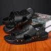 Summer Sandals for Men Outdoor Casual Sport Slippers PU Leather Non-slip Breathable Roman Shoes Beach Flip-Flop Garden Shoes